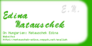 edina matauschek business card